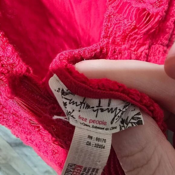 Free People FP Red Daydream Lace Bodycon Dress - Picture 4 of 5